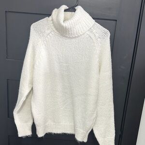 Women's White Turtleneck Sweater